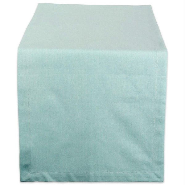 Design Imports 14 x 72 in. Aqua Solid Chambray Table Runner CAMZ38719